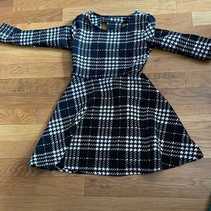 Plaid black and white dress